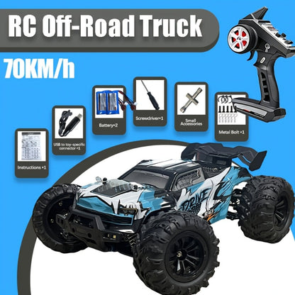 High Speed RC Off-Road Car 70KM/H Brushless Motor 1:14 1:16 Scale – 4WD All-Terrain Remote Control Monster Truck Dual Battery Option for Boys Kids Adults, Best Birthday Christmas Gift