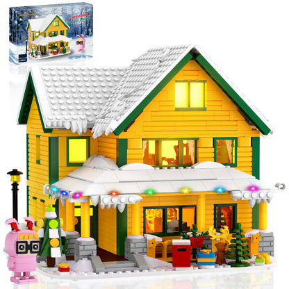 Christmas Story Building Blocks Set 1146 Pcs – LED Lit Classic Movie Style Christmas House Model Character Figures Holiday Display Decoration Family Gift Adults Kids
