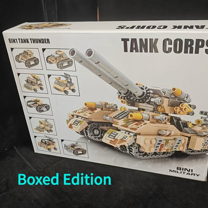 Snow Tank Building Block Set 8-in-1 1628pcs – 9 Variable Military Armored Vehicle Models, Premium ABS DIY Construction Kit for Adults & Teens Ages 14+, Birthday Christmas Halloween Gift