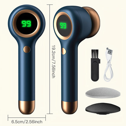 Electric Callus Remover for Feet - Rechargeable Foot File with 3 Interchangeable Heads, 2 Speed Settings & Built-in Vacuum, Professional Pedicure Tool for Smooth Soft Skin