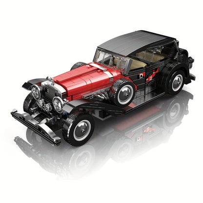 Mould King 10114 Vintage Classic Car Building Blocks Set 1308 Pcs – MOC Retro Car Collectible Display Model for Adults Teens Car Enthusiasts Birthday Christmas Father's Day Gift