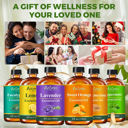 Lavender Essential Oil 4oz – Pure Aromatherapy Oil for Diffuser, Candle, Humidifier & Massage | Also in Eucalyptus, Frankincense, Peppermint, Lemon & More
