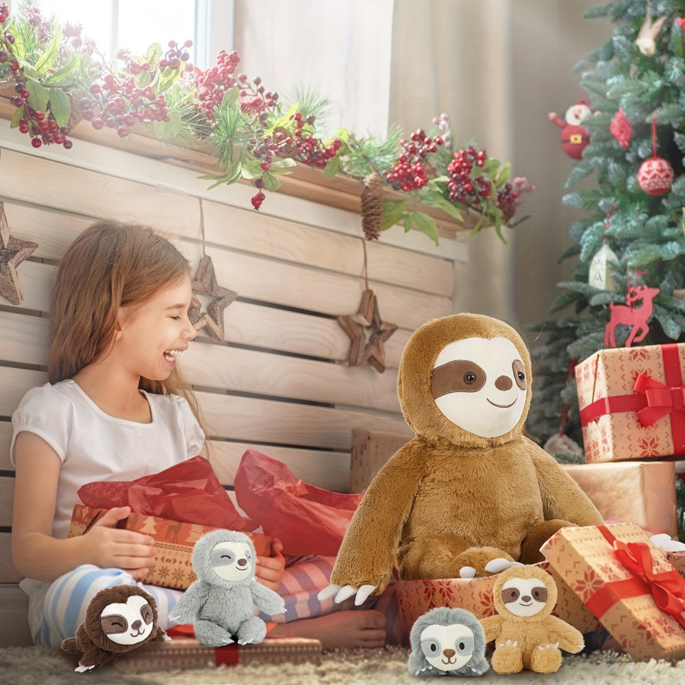 Large Sloth Stuffed Animal Set 5 Pack 22 Inch – Realistic Bradypus Plush with 4 Small Sloth Toys, Birthday Christmas Halloween Gift for Boys Girls Kids by MaoGoLan