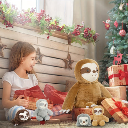 Large Sloth Stuffed Animal Set 5 Pack 22 Inch – Realistic Bradypus Plush with 4 Small Sloth Toys, Birthday Christmas Halloween Gift for Boys Girls Kids by MaoGoLan