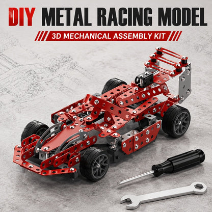 STEM Building Kit Model Car 283-287 Pcs Motorized Assembly Vehicle Toy with All-Terrain Tires & Openable Hood – Construction Toy for Boys Kids Ages 6+, Birthday Christmas Gift Red Green