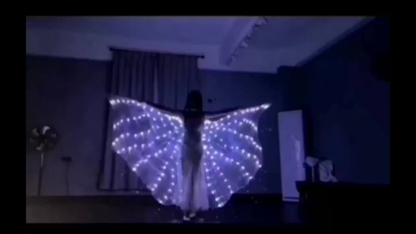 LED Feather Dance Costume Glowing Luminous – Light Up Belly Dance Performance Dress for Women Halloween Christmas Mardi Gras Rave Stage Show White Purple Warm White
