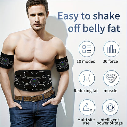 EMS Muscle Stimulator 3-Piece Set Rechargeable 6 Modes 18-Level Intensity for Muscle Training, Recovery & Pain Relief – Lithium Battery Powered