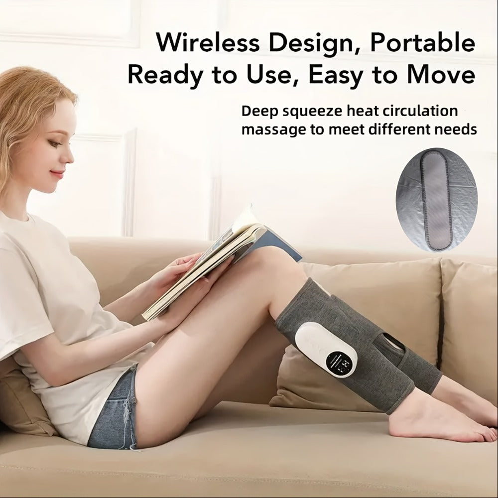 Air Compression Leg Massager – Cordless Calf & Foot Massager with 3 Intensity Levels for Legs, Thighs, Knees & Feet | Circulation Booster, Holiday Gift for Women & Men