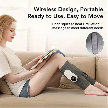 Air Compression Leg Massager – Cordless Calf & Foot Massager with 3 Intensity Levels for Legs, Thighs, Knees & Feet | Circulation Booster, Holiday Gift for Women & Men