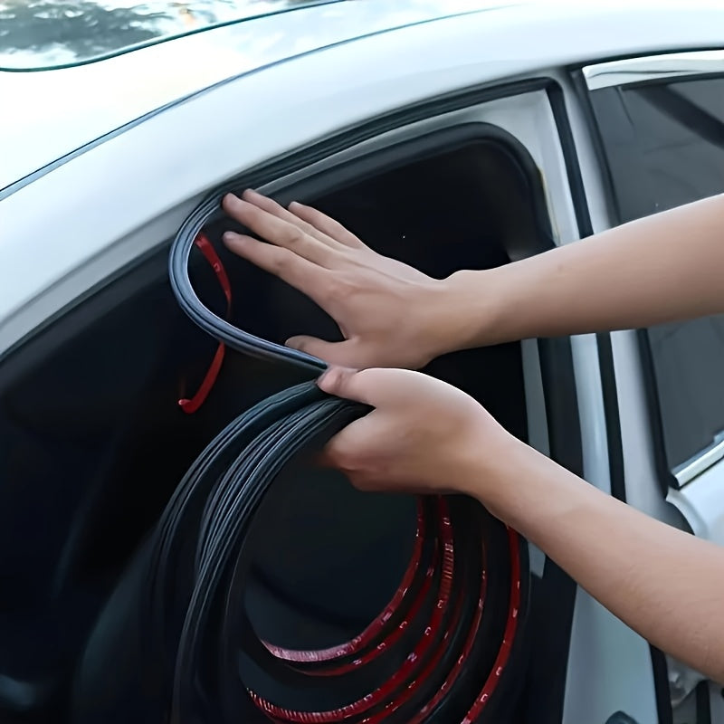 Fit Rubber Car Door Seal Strip - Double Layer Noise Reduction, Shock Absorption Soundproofing Protective Trim, Multi-Pack, Vibration Dampening | Duallayer Structure | Textured Surface, Car Soundproofing