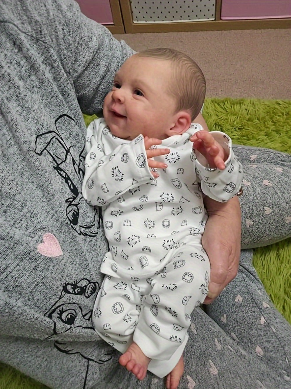 Cloth Body Reborn Baby Doll 19 Inch Soft Vinyl Limbs Hand-Painted Smiling Newborn Girl with Clothes Pacifier Bottle Birth Certificate – Huggable Lifelike Baby Doll Gift for Kids Birthday Christmas