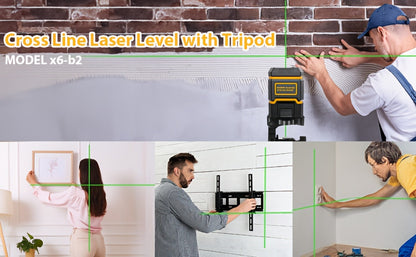 Green Laser Level Self-Leveling with Tripod – Horizontal & Vertical Cross Line Laser for Construction, Tiling, Home Renovation & Interior Decoration
