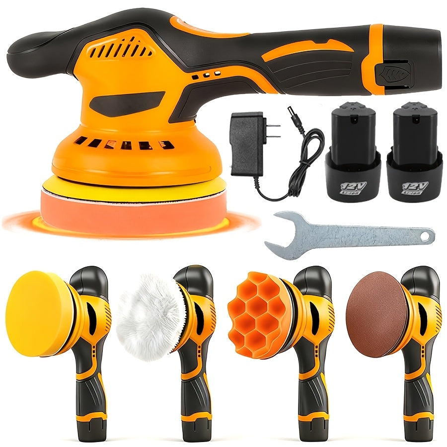 Car Body Sander. Cordless, Handheld, Rechargeable Car Body Repair Tool with Two Lithium Batteries, Multi-speed Automatic Polishing Function, Included Rotary Tool, ABS Chassis, Suitable for Car Detailing, Polishing And Waxing.