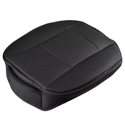 Bamboo Charcoal Car Seat Cover PU Leather – Breathable Full Surround Front Seat Cushion Protector, Machine Washable Universal Fit, Airbag Safe, Black / Beige / Gray