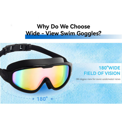 Anti-Fog Swim Goggles 2-Pack with Earplugs Nose Clip & Case, Wide Lens Leakproof