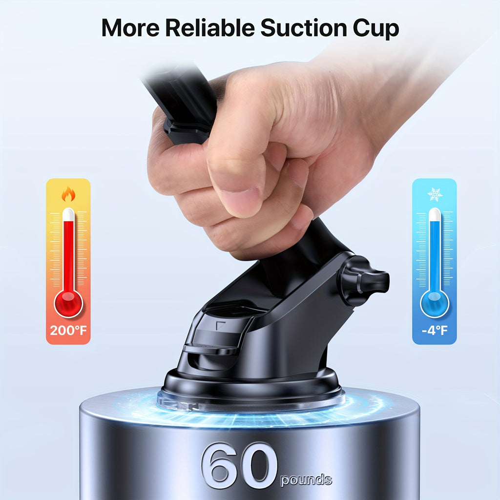 Miracase Car Phone Holder - Strong Suction Cup Mount for Dashboard & Vent, Hands-Free Compatible with All Smartphones, Durable ABS Material, Secure 360° Viewing Angles, Phone Holder for Car