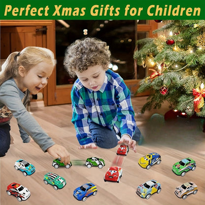 56 Pcs Mini Die-Cast Metal Car Set with 2 Stunt Cars, Play Mat & Storage Box - Friction Pull Back Toy Cars for Kids Boys Girls Ages 3+, Birthday Christmas Halloween Gift