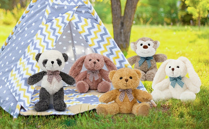 Stuffed Animals Plush Toy Set 5 Pack 12.5 Inch – Soft Teddy Bear Monkey Panda Rabbit Bundle, Birthday Christmas Valentine's Day Gift for Kids Boys & Girls by MaoGoLan