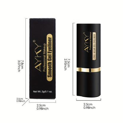 Waterproof Eyeliner Pencil 2-Pack for Women - Long-Lasting Smudge-Proof Sweat-Resistant Black Liner, Smooth Multi-Use Eye Design for Bold Winged Smoky Looks, Beginner-Friendly Everyday Makeup Set