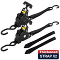 Set of 2pcs Retractable Ratchet Tie-Down Straps, Featuring Automatic Self-Locking Mechanism, High-Density Oxford Fabric Webbing, And Automatic Webbing Retraction. Suitable for Securing Cargo on Trucks, Trailers, Motorcycles, Appliances