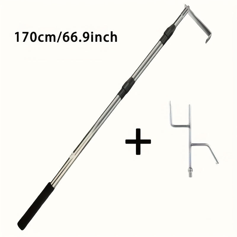 Stainless Steel Telescopic Truck Grab Set - Adjustable Length, Anti-slip Grips, Suitable for Handling, Warehouses, Construction Sites - Compatible with Pickups, Trucks, Trailers - Easy to Store And Transport, Durable Structure