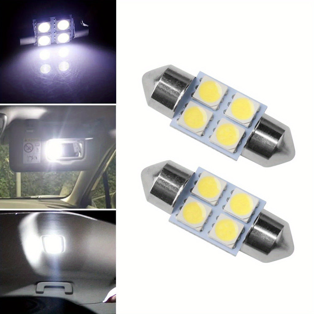 56PCS Car LED Combination Set 12V-T10 Width Indicator Dual Pointed Reading Light, Car Interior Combination LED Map Dome Luggage License Plate Indoor Light Bulb