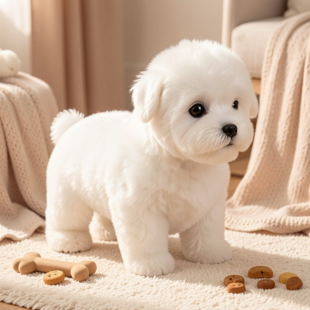 Interactive Robotic White Labrador Puppy Plush Toy | Walks Barks Wags Tail | Realistic Electronic Pet Dog | Gift Box | Birthday Christmas Gift for Kids