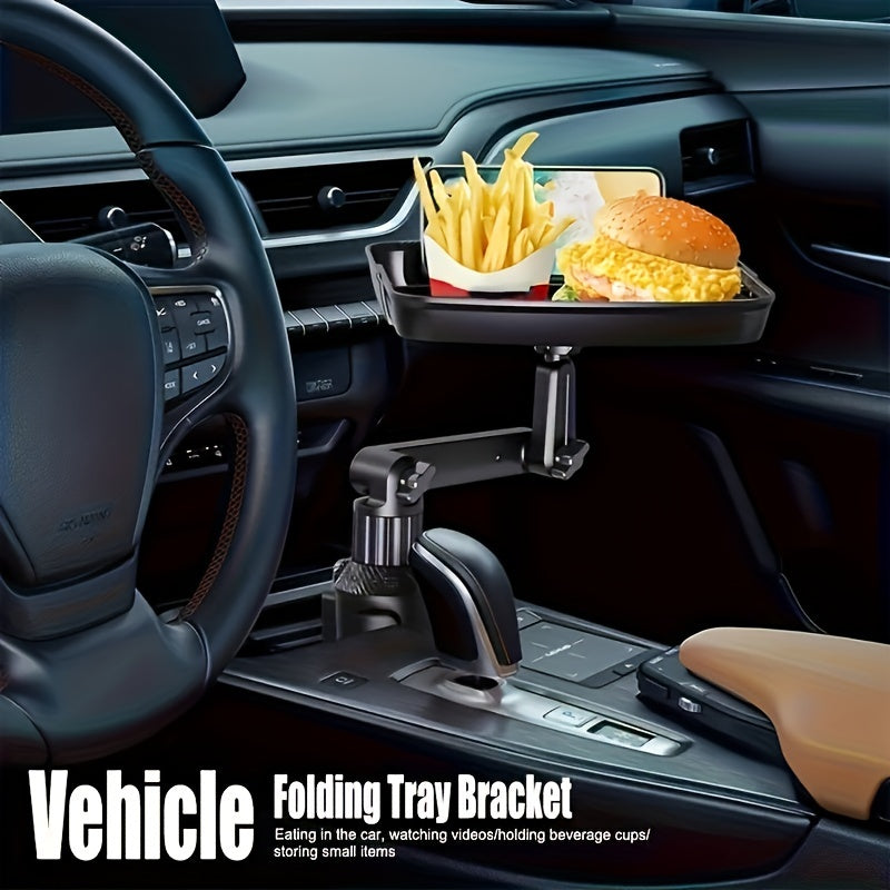 First Generation Car Cup Holder Tray Phone Holder - Dual Expandable Base, High-quality ABS Adjustable Rotating Bracket, Black Version
