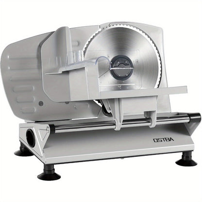 Electric Deli Food Slicer with Removable Stainless Steel Blades – Adjustable Thickness Meat Slicer for Home, Easy to Clean, Slices Cold Cuts, Cheese, Bread & Fruit
