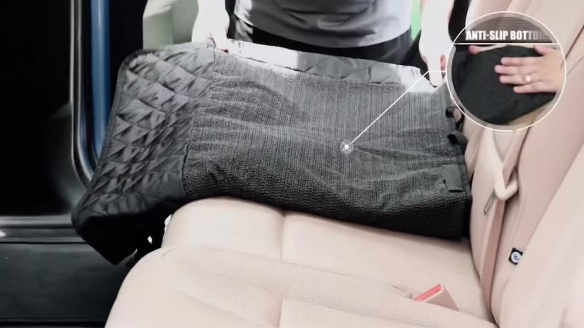 Back Seat Cover 60/40 Split Bench for Cars, Trucks, SUVs - Easy Cleanup Car Seat Protector Great for Messy Kids And Drooling Pet Dogs