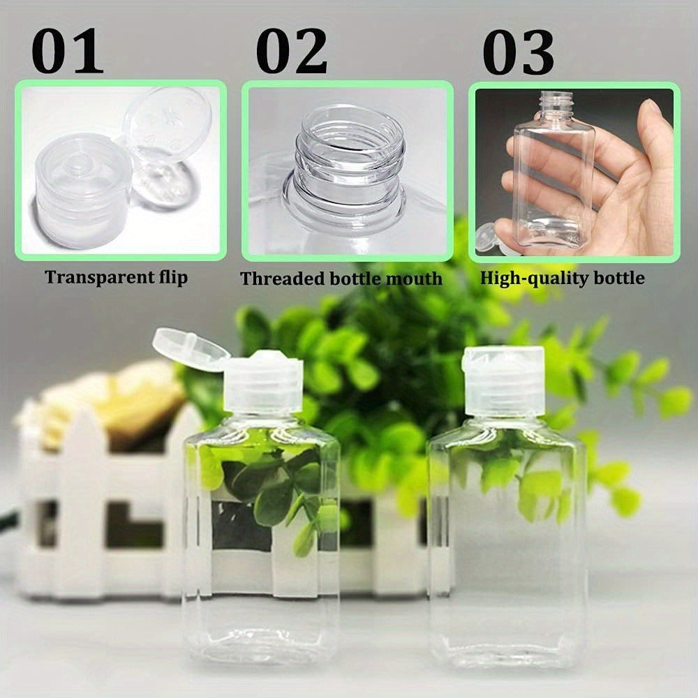 TSA Approved Travel Bottles 2oz Flip Cap 40 Pack Clear Plastic Refillable Squeeze Containers for Hand Sanitizer Shampoo Conditioner Soap Toner Lotion Travel Size Toiletry Bottles