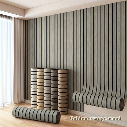3D Wood Grain Wall Panels Self-Adhesive Peel and Stick Soundproof Grid Board Thick Matte Finish Wallpaper for Walls Ceilings Curved Surfaces Home Decor Easy Install