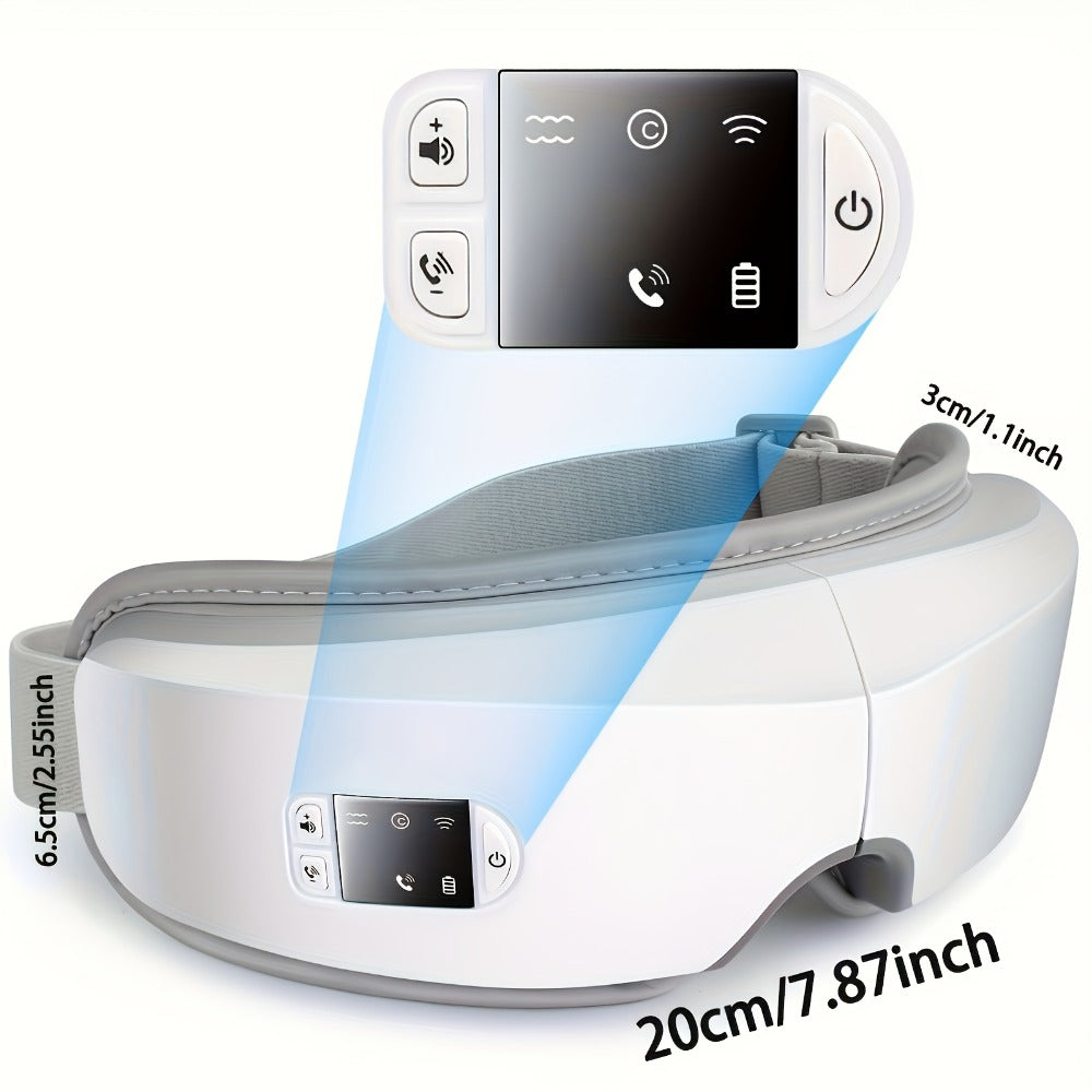 Eye Massager 4D Kneading Vibration Hot Compress Bluetooth Music Massage – Rechargeable Portable Eye Relax Device for Stress Relief