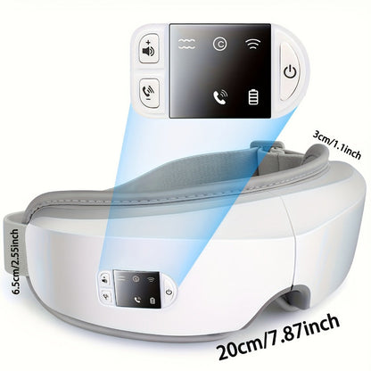 Eye Massager 4D Kneading Vibration Hot Compress Bluetooth Music Massage – Rechargeable Portable Eye Relax Device for Stress Relief