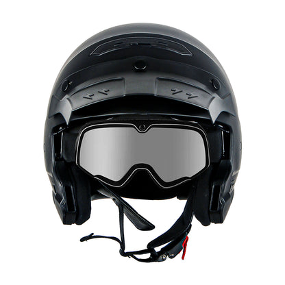 Convertible Motorcycle Helmet Full Face & Open Face 2-in-1 – Detachable Visor, Face Mask & Smoked Shield, Aerodynamic Thermoplastic Shell, Classic Style, Adult S/M/L/XL