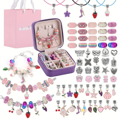 Bracelet Making Kit for Girls & Women – DIY Unicorn Mermaid Jewelry Craft Set with Portable Jewelry Box, Handmade Beaded Bracelet, Birthday Christmas Valentine's Day Graduation Gift