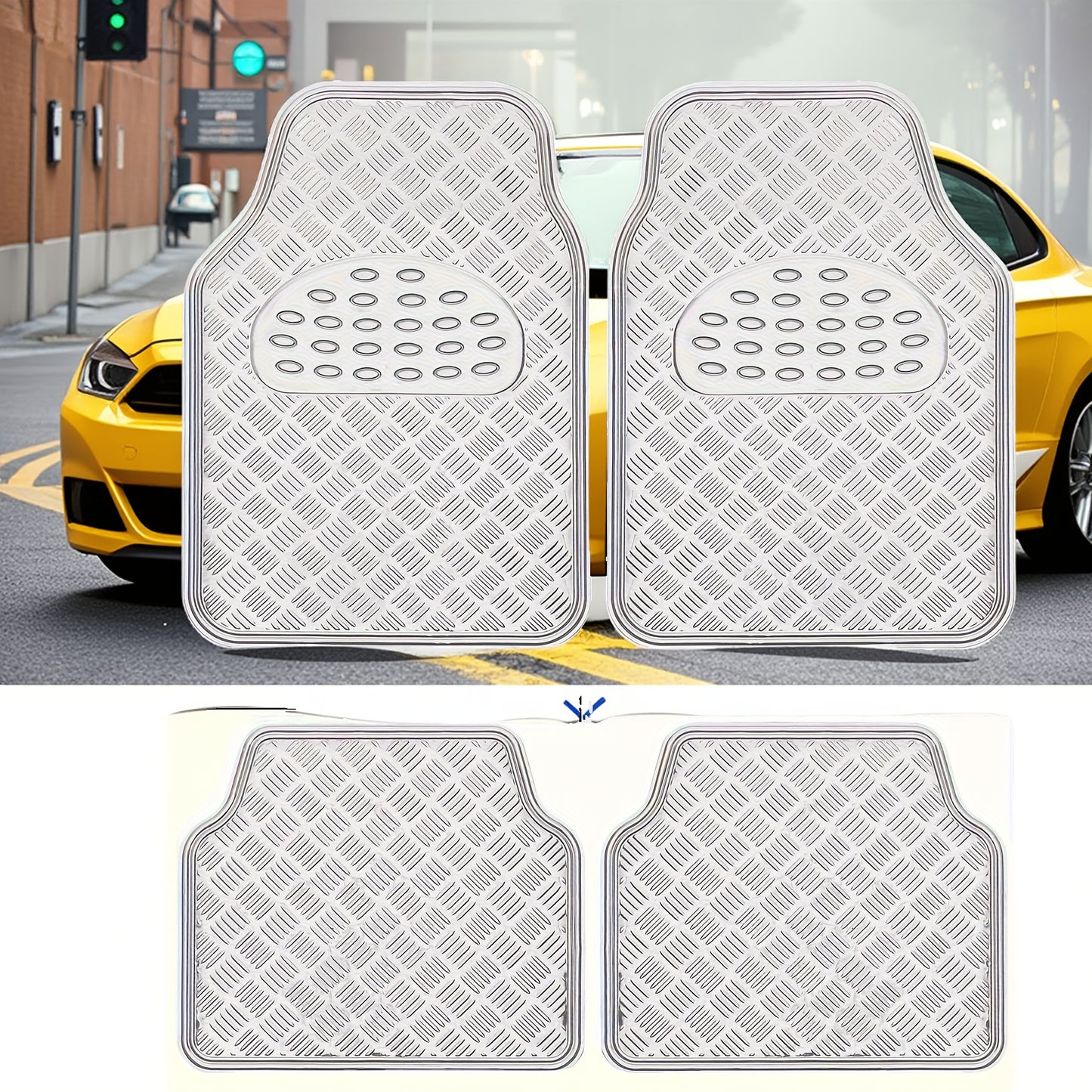 4pcs Set Suitable for Car Floor Mats - Waterproof, Dustproof, Easy to Clean, Suitable for Suvs And Trucks, Complete Set of Car Floor Mats