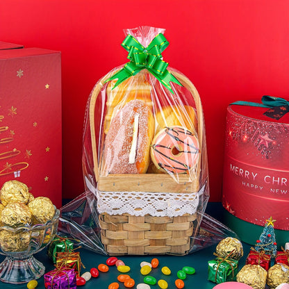 Cellophane Bags 50-Pack Large 18x30 Inch Transparent Gift Basket Wrap Bags – Clear Cellophane Wrapping for Christmas, Holidays & Gift Packaging