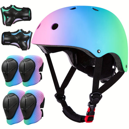 3D Shark Kids Bike Helmet with Knee and Elbow Pads Set – Ultra-Light 230g Adjustable Safety Helmet Ages 5+, 11 Ventilation Holes, Multi-Sport Protective Gear for Boys and Girls | Bike Scooter Roller Skate