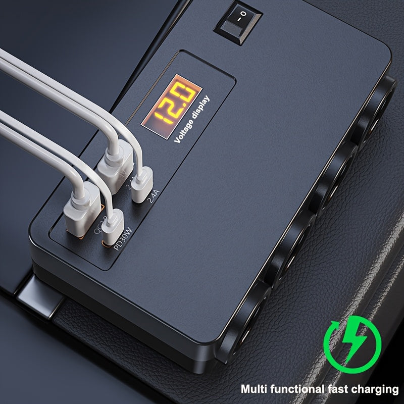 Multi-Functional Electronic Fast Charger for New with USB And PD Port, 12V/24V Automobile Power Socket Converter