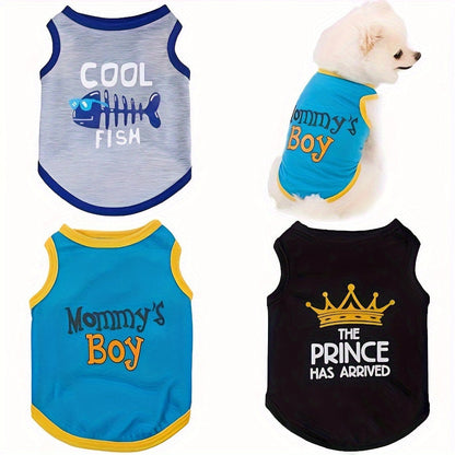 Dog Shirts 3-Pack Set - Breathable Printed Summer T-Shirts for Small Dogs, Cute Pattern Pet Sweatshirt Clothing for Chihuahua Yorkshire Terrier French Bulldog Corgi Pomeranian, XS to XL