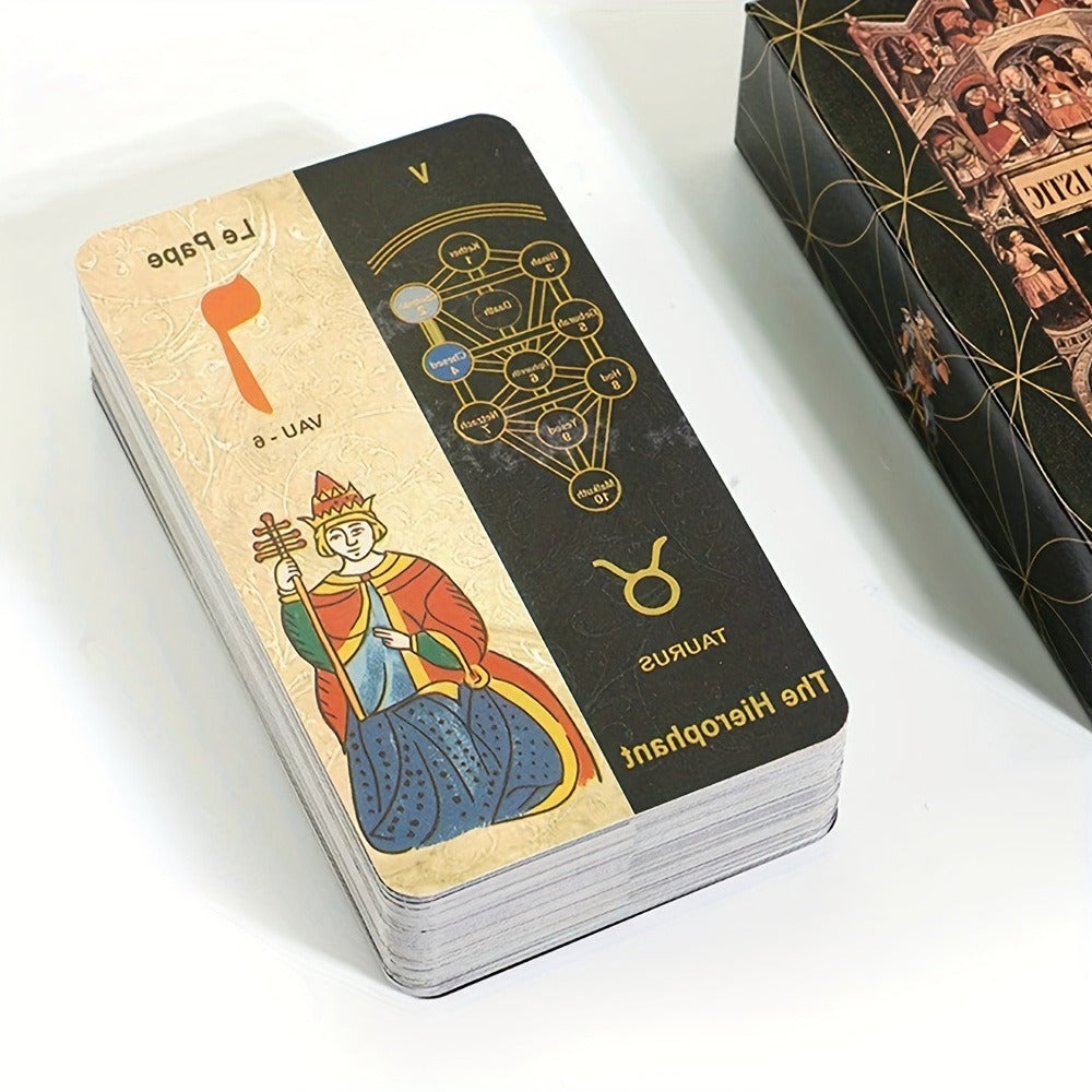 Kabbalah Tarot Deck 78 Cards – Traditional Divination Card Game with Ancient Wisdom & Spiritual Guidance, Kabbalah 5781 Tarot Board Game Playing Cards for Beginners & Readers