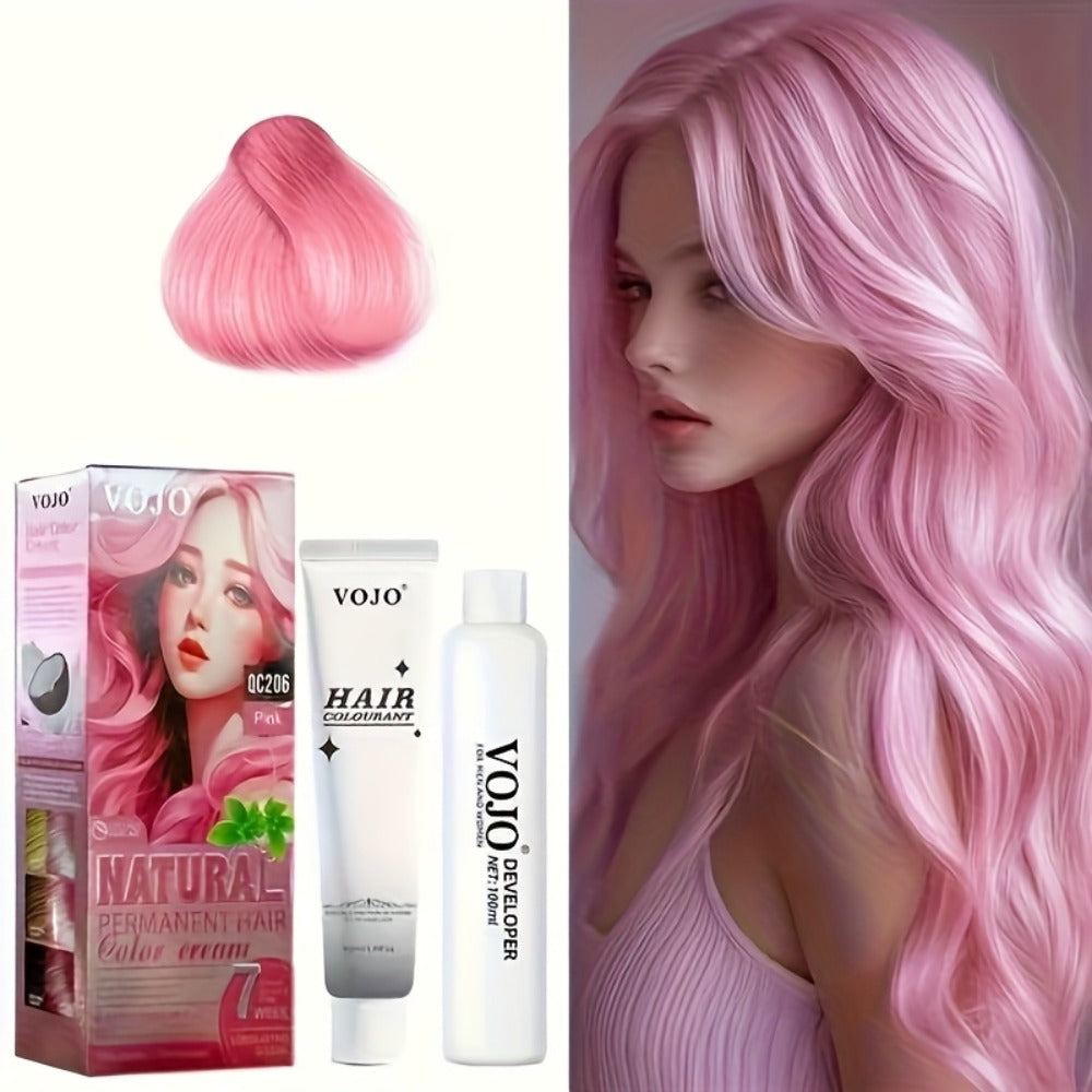 Permanent Hair Dye Kit 12 Vibrant Colors with Developer & Applicator Tools Bleach Blonde Ash Grey Ocean Blue Brown Purple Pink Red Golden Black Long-Lasting DIY At-Home Hair Color Cream Set Women