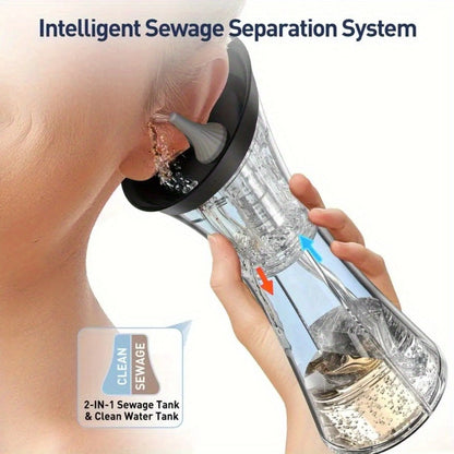 Electric Ear Cleaning System Professional Edition 3-Speed Hydraulic – Visual Waste Tank, Ear Dryer, USB Charging, Dry Dirty Storage, Safe Home Ear Wax Removal Kit Christmas Gift
