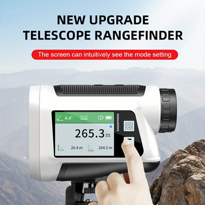 Laser Rangefinder 1000m for Golf & Hunting – Slope Compensation, Flag Lock Vibration, 6x Magnification, USB Rechargeable, 10 Measurement Modes with English Voice & LCD Display