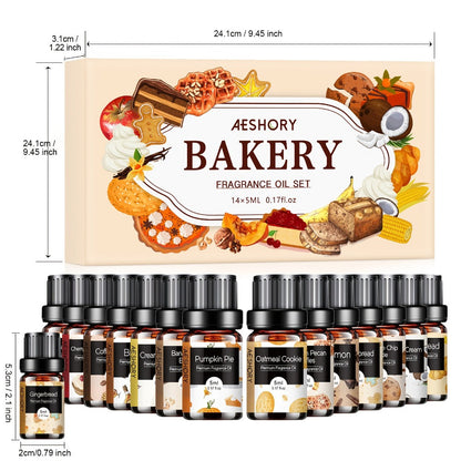 Essential Oil Gift Set 14pcs – Bakery, Fruity & Floral Fragrance Oils for Diffuser & Candle Making | Valentine's Day, Birthday & Holiday Gift