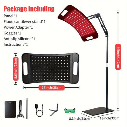 Red Light Therapy for Face & Body – 660nm Red Light & 850nm Infrared LED Lamp with Stand, Skin Rejuvenation, Anti-Aging & Pain Relief Device, Self-Care Gift for Women & Men, Birthday & Holiday Gift