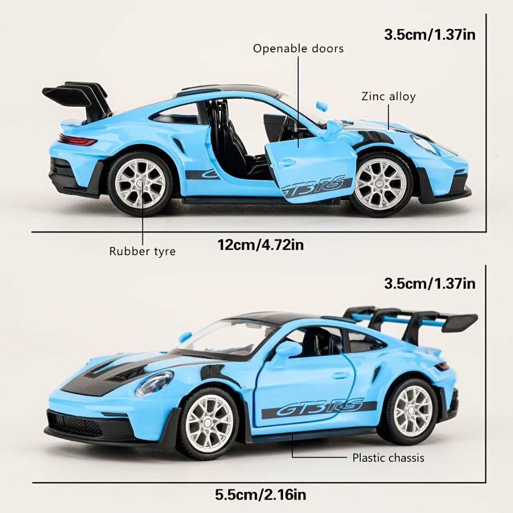 Porsche 911 Die-Cast Collectible Model for Adults – High-Detail Zinc Alloy Display Car for Home Decor Exhibitions – Birthday Christmas Gift for Car Lovers Blue White Grey Green