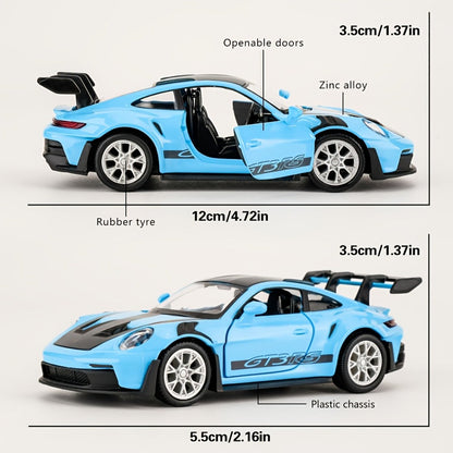Porsche 911 Die-Cast Collectible Model for Adults – High-Detail Zinc Alloy Display Car for Home Decor Exhibitions – Birthday Christmas Gift for Car Lovers Blue White Grey Green