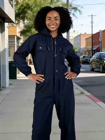 Unisex Work Coveralls - Multi-Pocket Utility Design